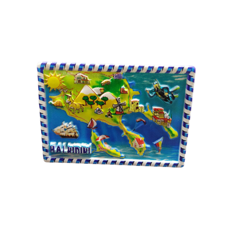 Tουριστικό μαγνητάκι Souvenir – Σετ 12pcs - Resin Magnet - Chalkidiki - 678302