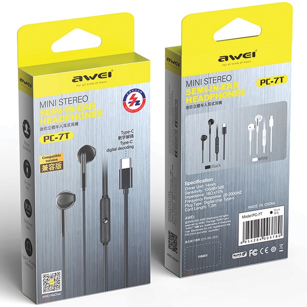 Ενσύρματα ακουστικά - PC-7T - Type-C - AWEI - 889046 - Image 2