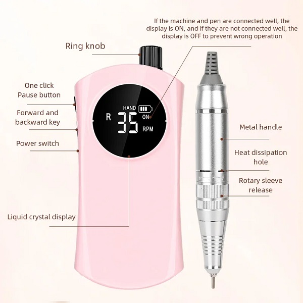 Επαναφορτιζόμενος τροχός μανικιούρ-πεντικιούρ - ZS237 - 910280 - Pink - Image 3