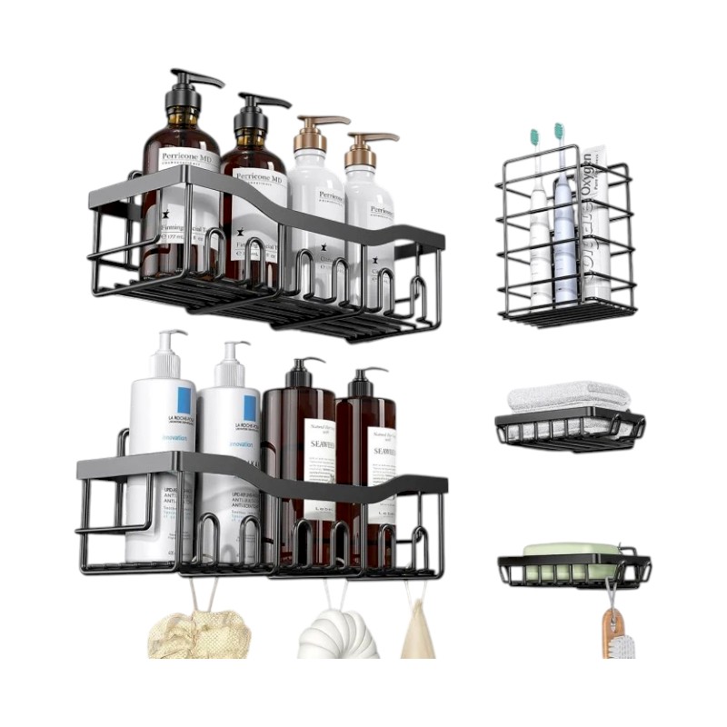 Επιτοίχια ράφια μπάνιου σε σετ 5Χ - 7510-5 - 718578