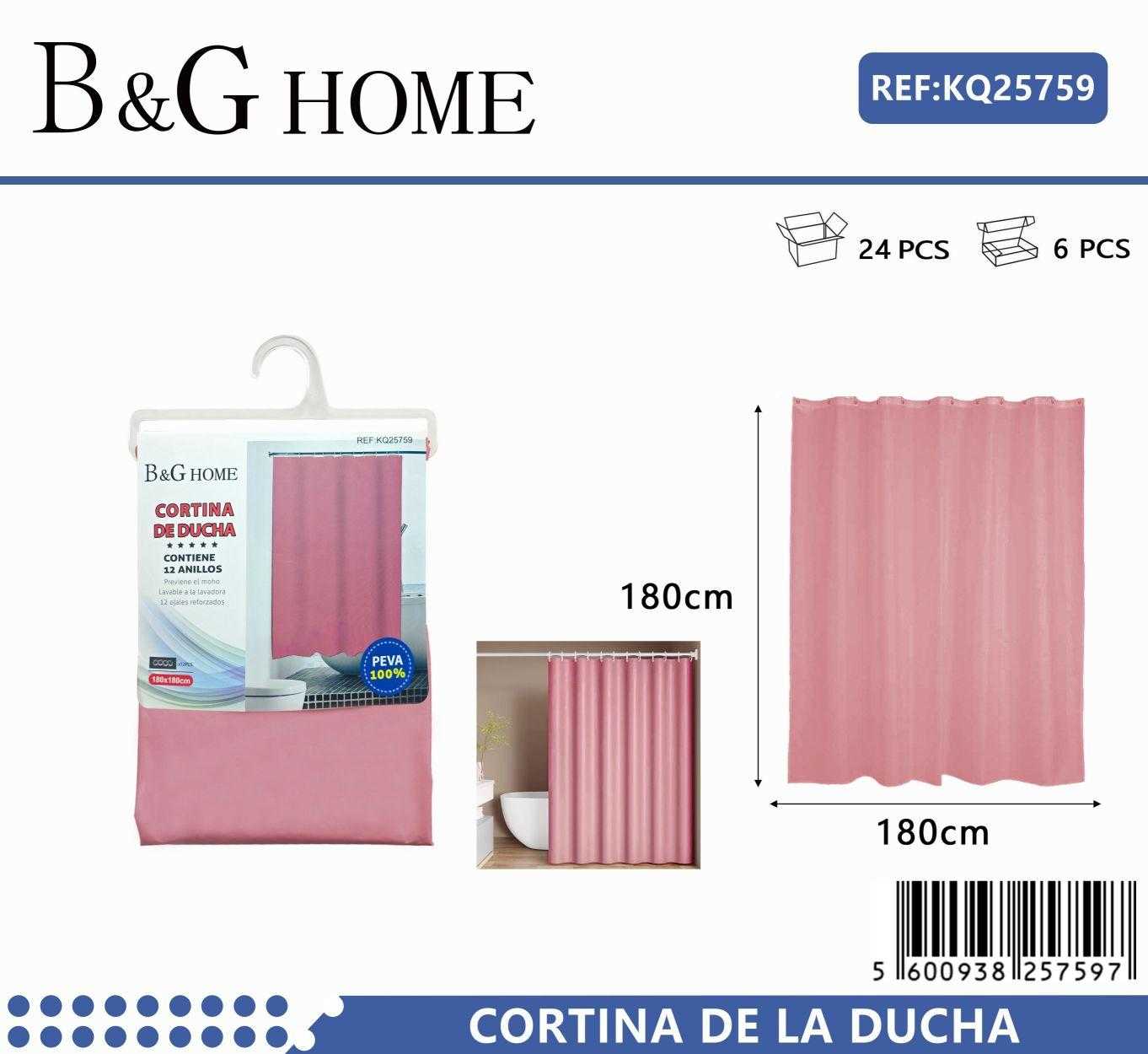 Κουρτίνα μπάνιου - Pink - 1.8x1.8m - 25759 - Image 2