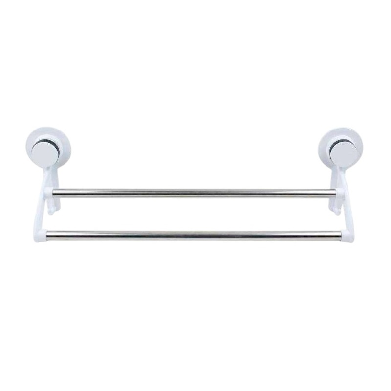 Κρεμάστρα πετσέτας μπάνιου διπλή ράγα με βεντούζες - 59cm - 03471