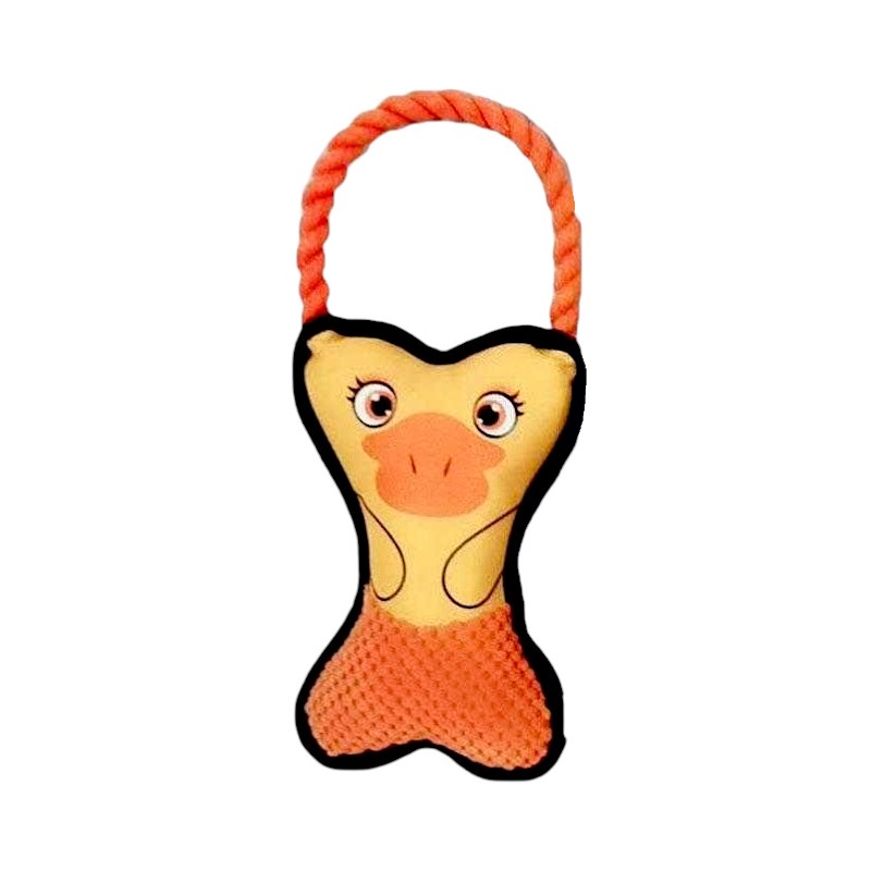 Λούτρινο παιχνίδι σκύλου κόκκαλο με σχοινί - 34x15cm - 550751