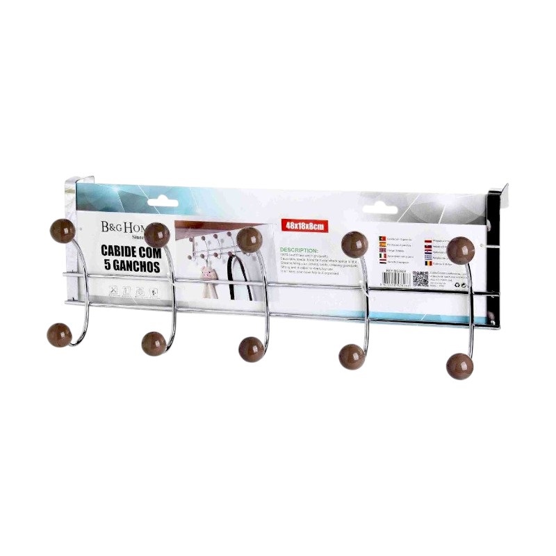 Μεταλλική κρεμάστρα πόρτας 5 θέσεων - 57606