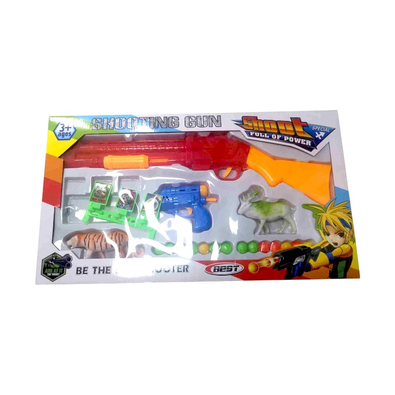 Παιδικό όπλο στόχου με φιγούρες ζώων - Soft Gun - 6000-5 - 308308
