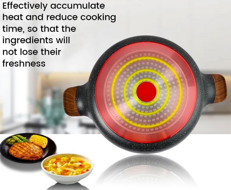 Ρηχή κατσαρόλα αντικολλητική με καπάκι - 3.9L - CA004-BS28-Black - DSP - 563776 - Image 4