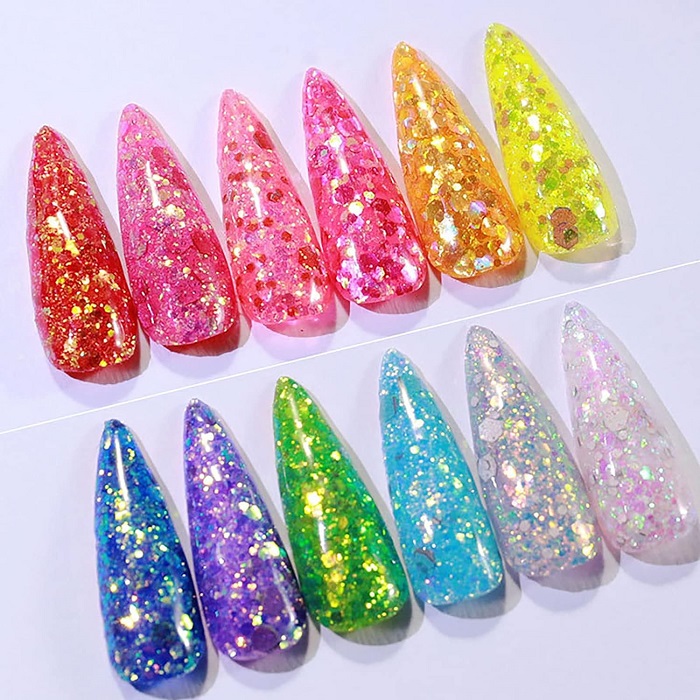 Σετ Glitter νυχιών Nail Art - Παλέτα - Glitter DW - 12pcs - 910600 - Image 2