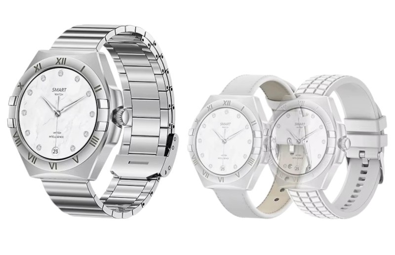 Σετ Smartwatch με 3 λουράκια - LG80 Mini - 065066 - White - Image 2