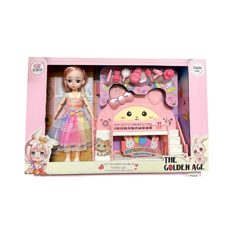 Σετ κούκλα Vintage με αξεσουάρ ομορφιάς - A82002-112 - 215558