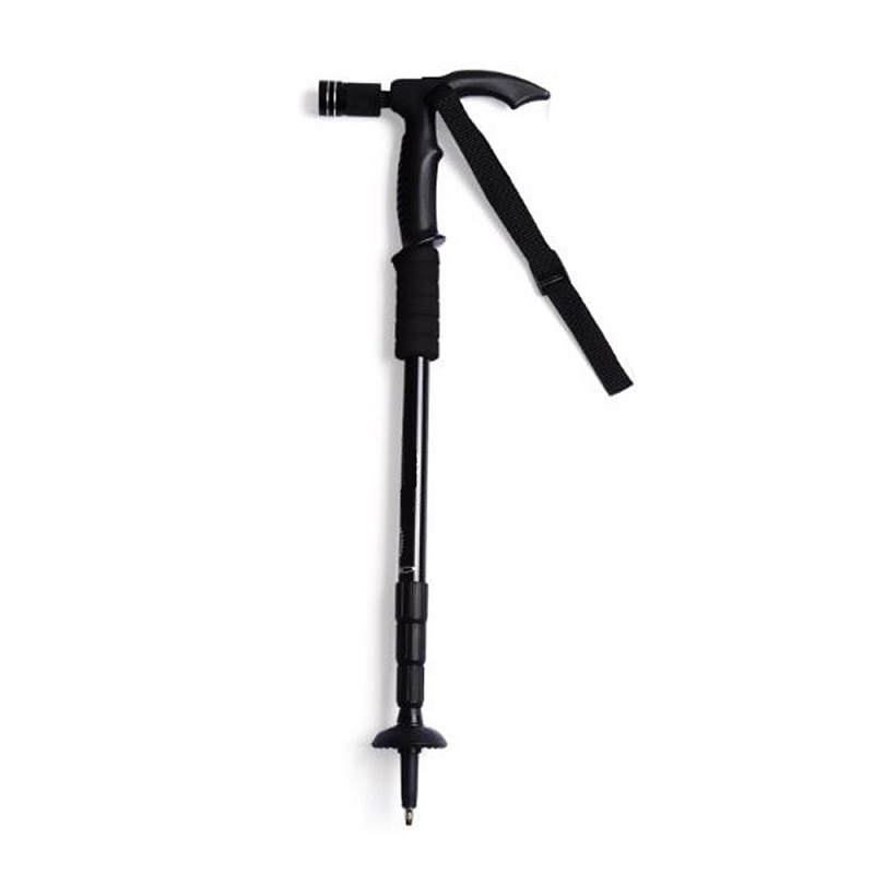 Τηλεσκοπικό μπαστούνι ορειβασίας με φακό - Μπατόν -138339 - Black