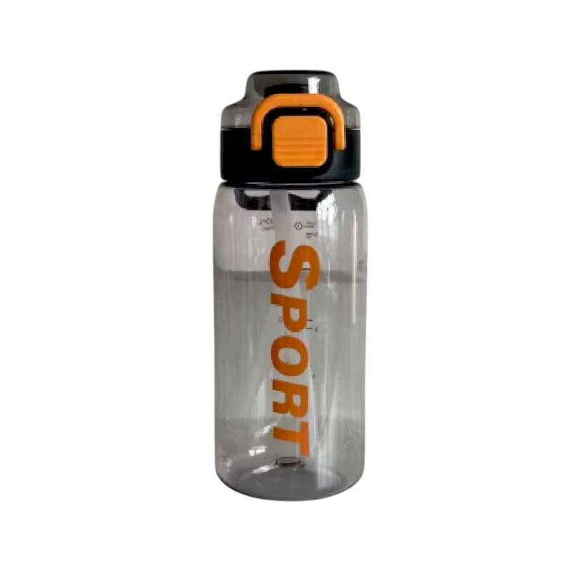 Φορητό παγούρι πλαστικό με καλαμάκι - 580ml - YS-1011 - 616311 - Black