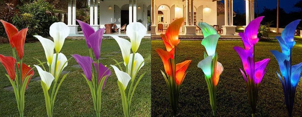 Φωτιζόμενα διακοσμητικά λουλούδια LED με ηλιακό πάνελ - 2pcs - 150302 - Blue - Image 3