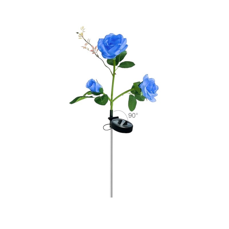 Φωτιζόμενα διακοσμητικά λουλούδια LED με ηλιακό πάνελ - 2pcs - 150333 - Blue