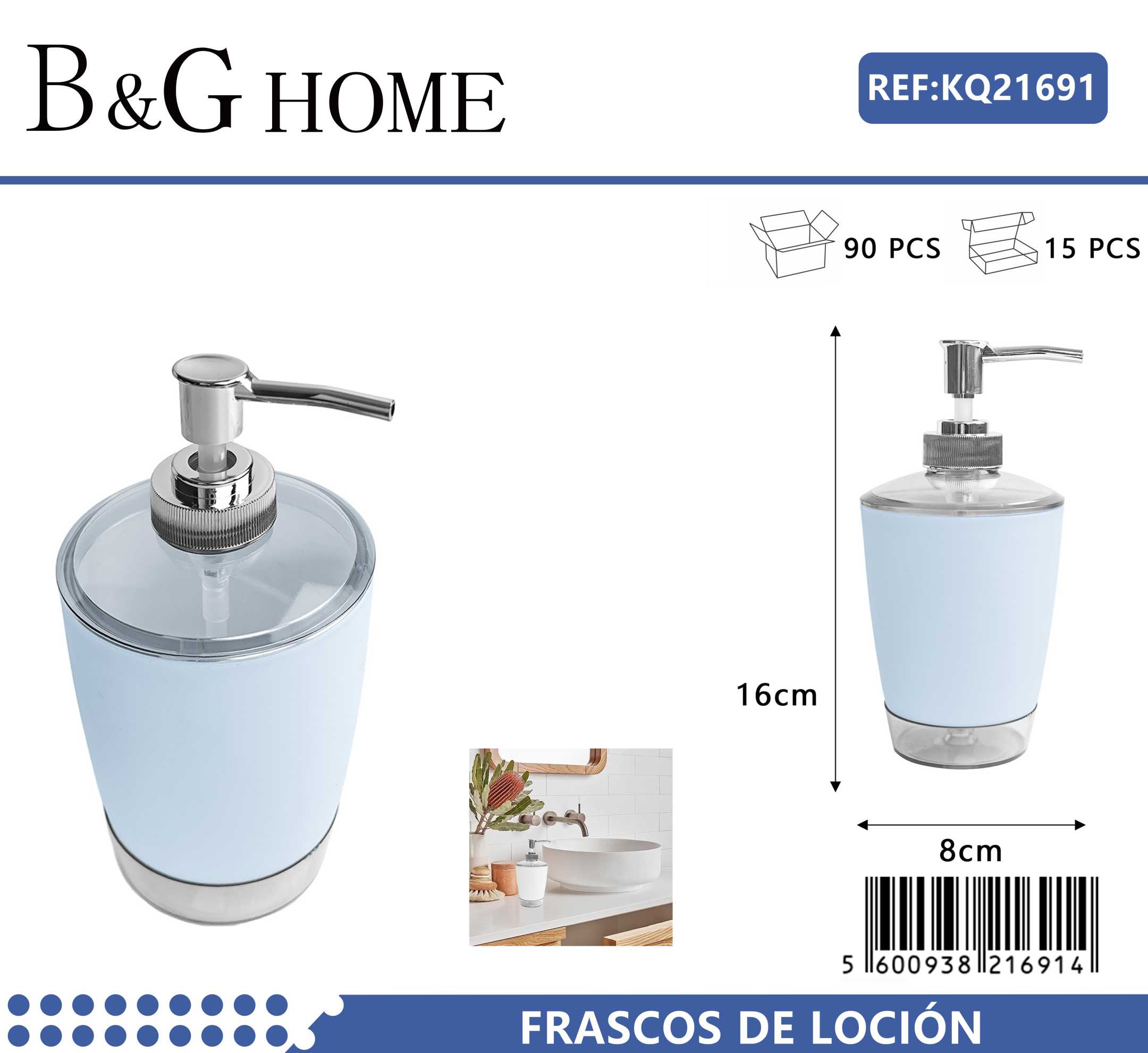 Θήκες κρεμοσάπουνου Dispenser πλαστικές - Σετ 5pcs - Light Blue - 21691 - Image 2