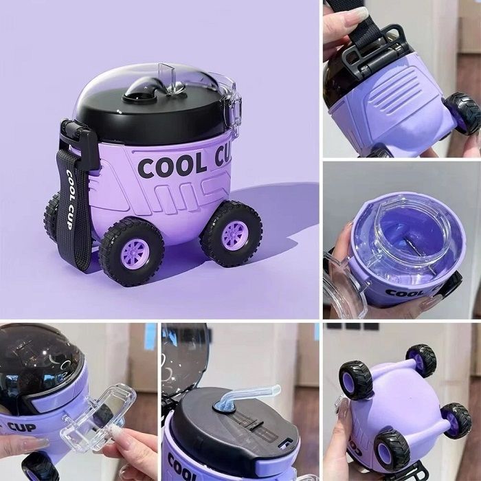 Παιδικό παγούρι πλαστικό - Αυτοκινητάκι - 600ml - 722399 - Pink - Image 2