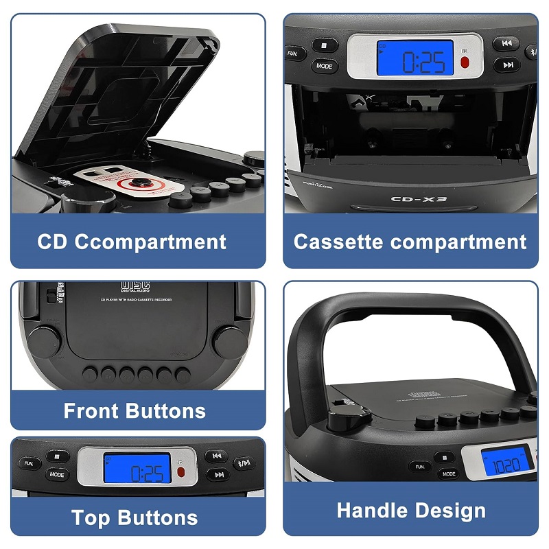 Φορητό ραδιόφωνο Κασετόφωνο & CD Player - X3B - 718136 - Image 2