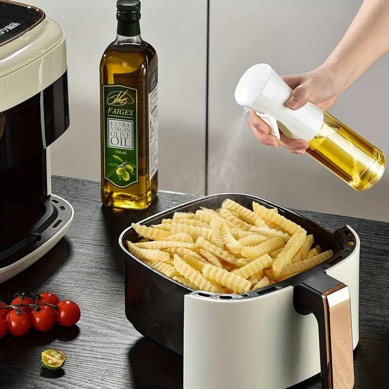 SIO Επαναγεμιζόμενο Γυάλινο Μπουκάλι Ψεκασμού Λαδιού για Μαγείρεμα (Cooking Oil Spray) Λευκό