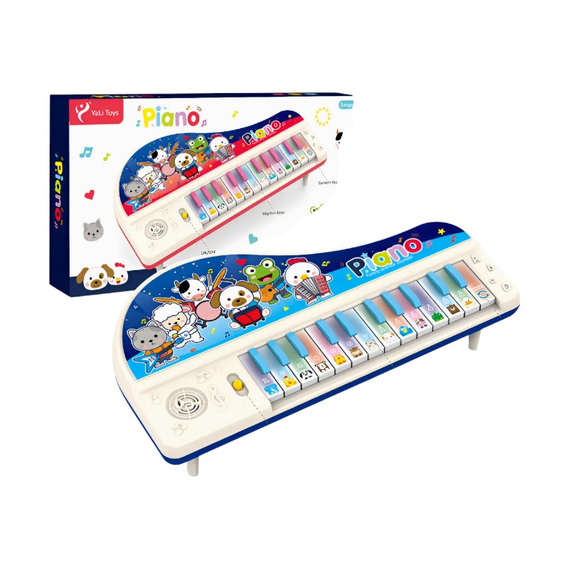 Παιδικό εκπαιδευτικό πιάνο με ήχους ζώων - 779 - 917239 - White/Blue