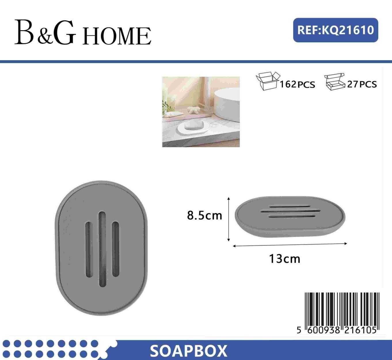 Σαπουνοθήκες μπάνιου πλαστικές - Σετ 9pcs - Grey - 21610 - Image 2