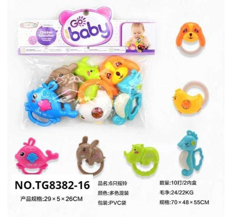 Σετ βρεφικές κουδουνίστρες & μασητικά - TG8382-16 - 6pcs - 917393 - Image 2