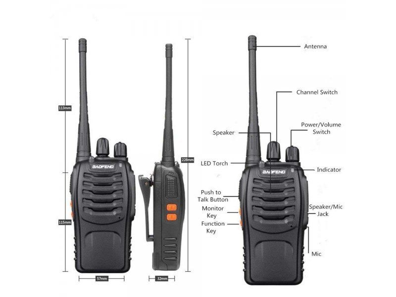 Φορητός πομποδέκτης - UHF/VHF - 5W - BF-888S - Baofeng - 408885 - Image 3
