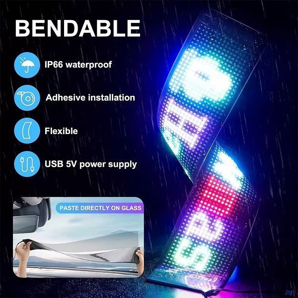 Διαφημιστική εύκαμπτη πινακίδα οχημάτων LED με τηλεχειριστήριο - 1122110A/04316 - 110851 - Image 2