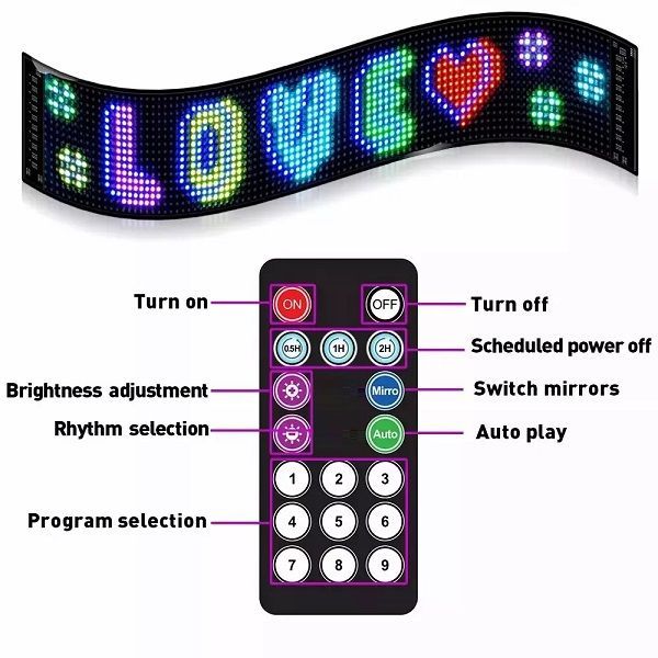 Διαφημιστική εύκαμπτη πινακίδα οχημάτων LED με τηλεχειριστήριο - 1122110A/04316 - 110851 - Image 3