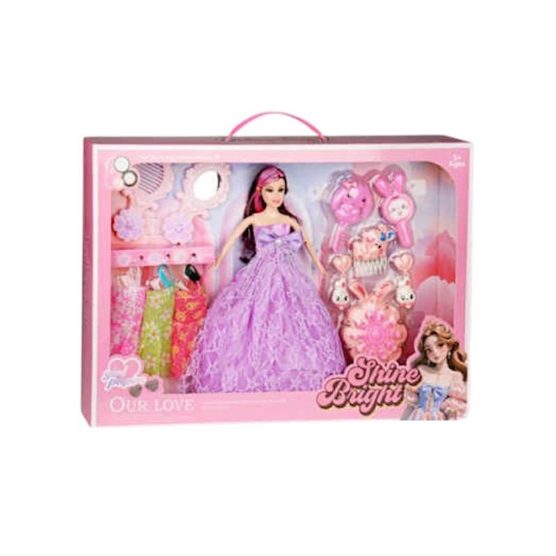Σετ κούκλα με αξεσουάρ ομορφιάς - 2546B - 917468