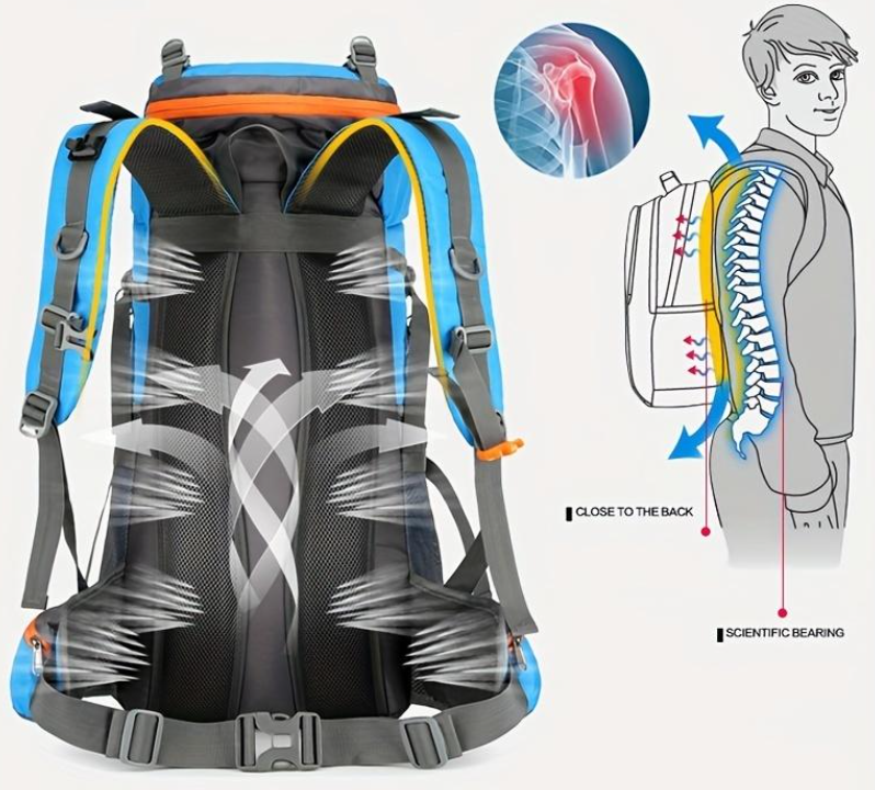 Σακίδιο πλάτης ορειβατικό - H2207 - 65L+5L - 251586 - Dark Blue - Image 2