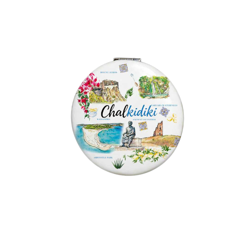 Σετ 12Χ - Kαθρέπτης τσέπης Souvenir - Chalkidiki - 7*7*3cm - 871820