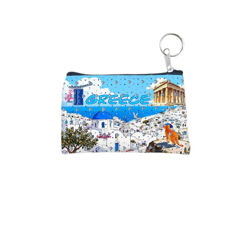 Πορτοφόλι Souvenir μπρελόκ - Σετ 10pcs - PVC - Greece - 11*7cm - 871736