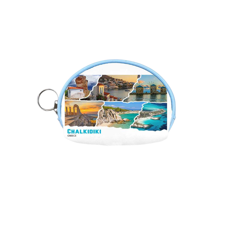 Σετ 12Χ - Πορτοφόλι Souvenir μπρελόκ mini - PVC - Chalkidiki - 10*8*3cm - 871761