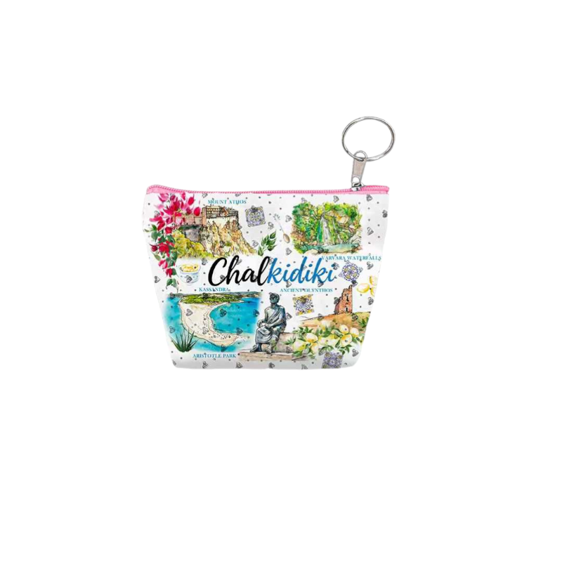 Σετ 12Χ - Πορτοφόλι Souvenir μπρελόκ mini - PVC - Chalkidiki - 11*7*4cm - 871800