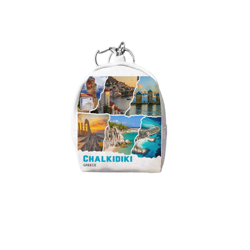 Σετ 12Χ - Πορτοφόλι Souvenir μπρελόκ mini - PVC - Chalkidiki - 7*9*4.5cm - 871781