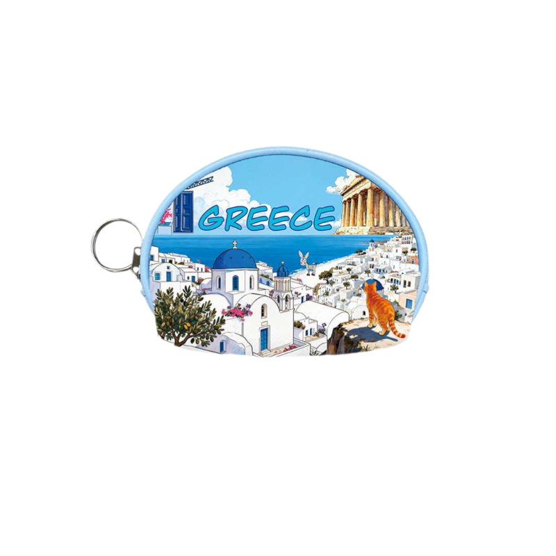 Σετ 12Χ - Πορτοφόλι Souvenir μπρελόκ mini - PVC - Greece - 10*8*3cm - 871776