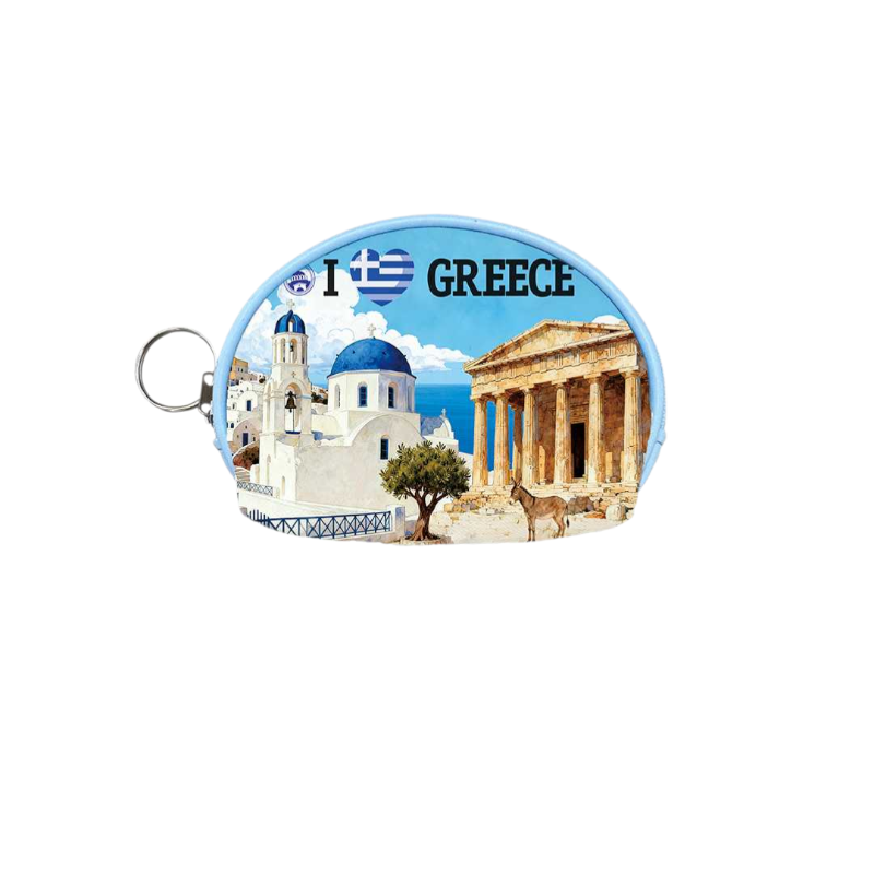 Σετ 12Χ - Πορτοφόλι Souvenir μπρελόκ mini - PVC - Greece - 10*8*3cm - 871777
