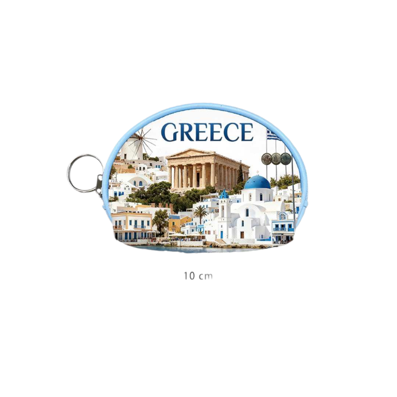 Σετ 12Χ - Πορτοφόλι Souvenir μπρελόκ mini - PVC - Greece - 10*8*3cm - 871778