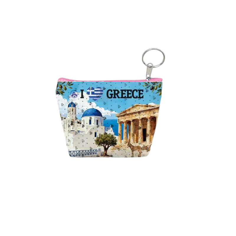 Σετ 12Χ - Πορτοφόλι Souvenir μπρελόκ mini - PVC - Greece - 11*7*4cm - 871817