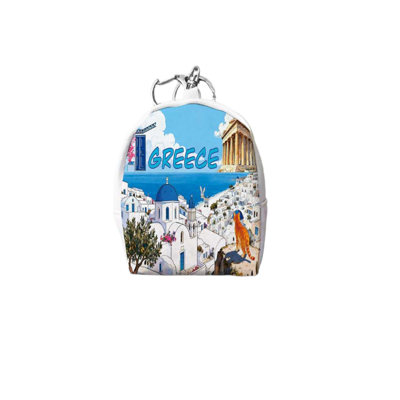 Σετ 12Χ - Πορτοφόλι Souvenir μπρελόκ mini - PVC - Greece - 7*9*4.5cm - 871796