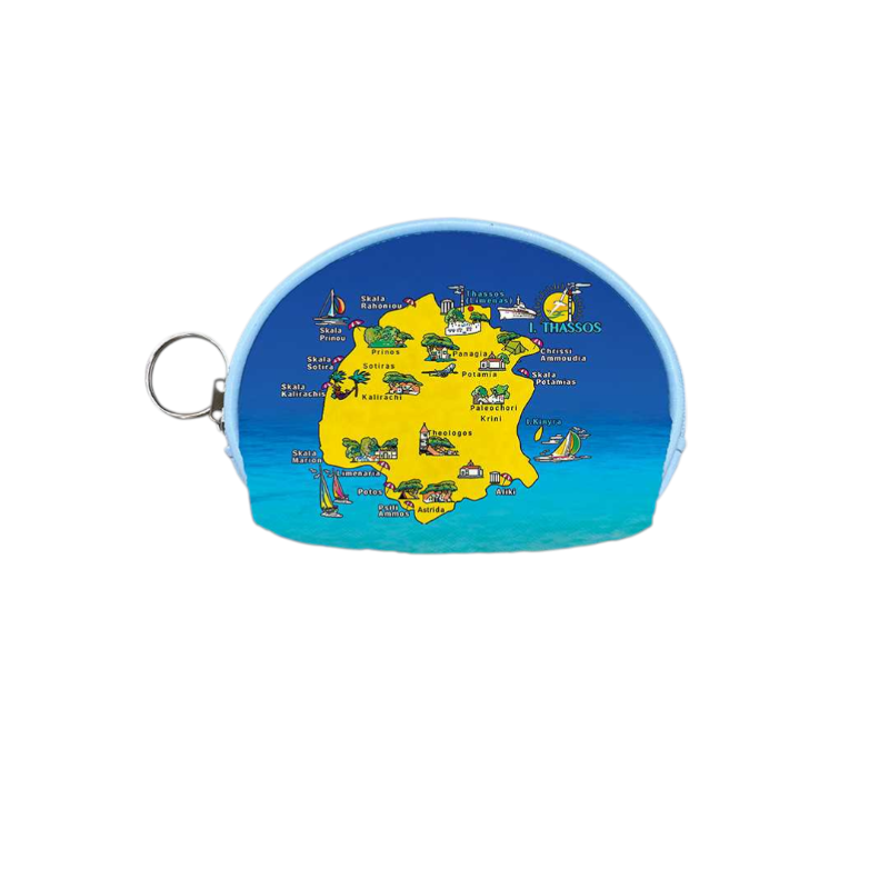 Σετ 12Χ -   Πορτοφόλι Souvenir μπρελόκ mini - PVC - Thassos - 10*8*3cm - 871774