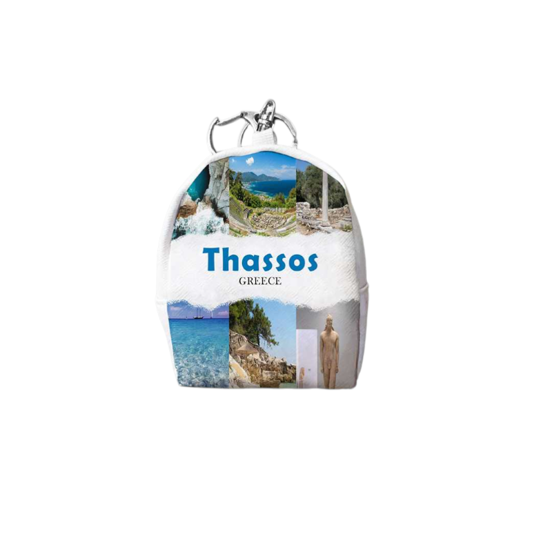 Σετ 12Χ - Πορτοφόλι Souvenir μπρελόκ mini - PVC - Thassos - 7*9*4.5cm - 871793