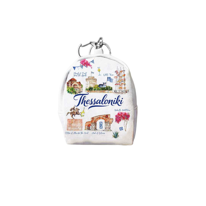 Σετ 12Χ - Πορτοφόλι Souvenir μπρελόκ mini - PVC - Thessaloniki - 7*9*4.5cm - 871784