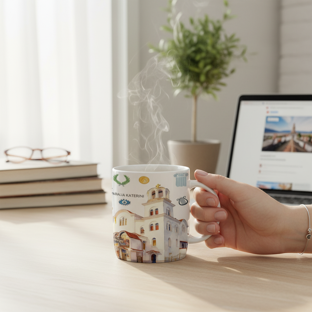 Σετ κεραμική κούπα Souvenir με κουτάλι - Paralia - 241123 - Image 2