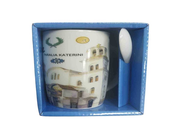 Σετ κεραμική κούπα Souvenir με κουτάλι - Paralia - 241123 - Image 3