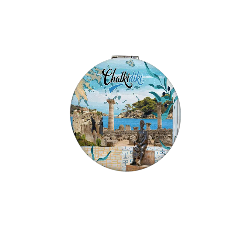 Καθρέπτης τσέπης Souvenir - Σετ 12pcs - Chalkidiki - 7*7*3cm - 871823