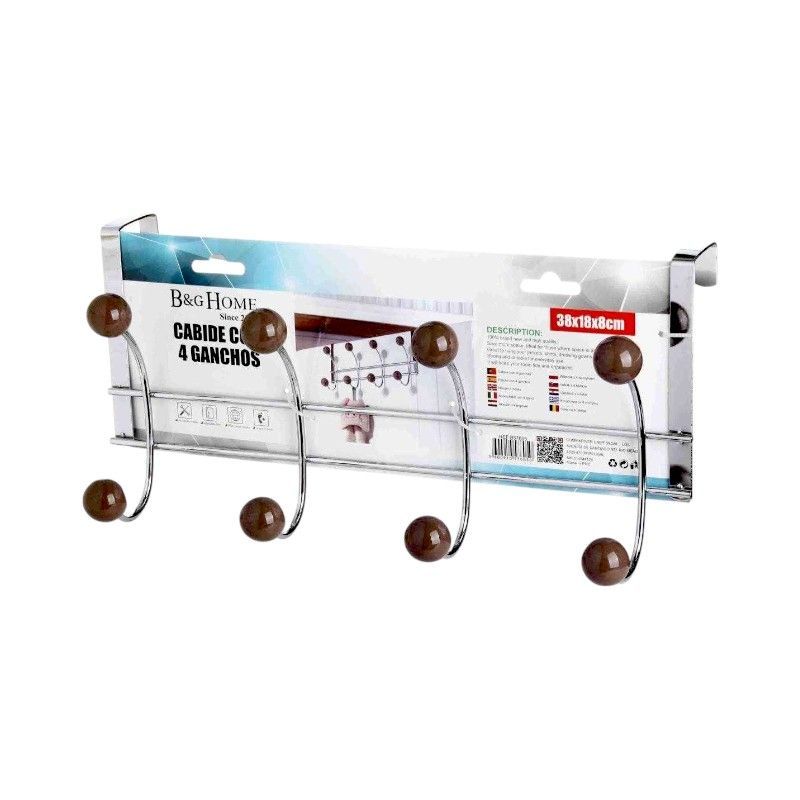 Μεταλλική κρεμάστρα πόρτας 4 θέσεων - 57605