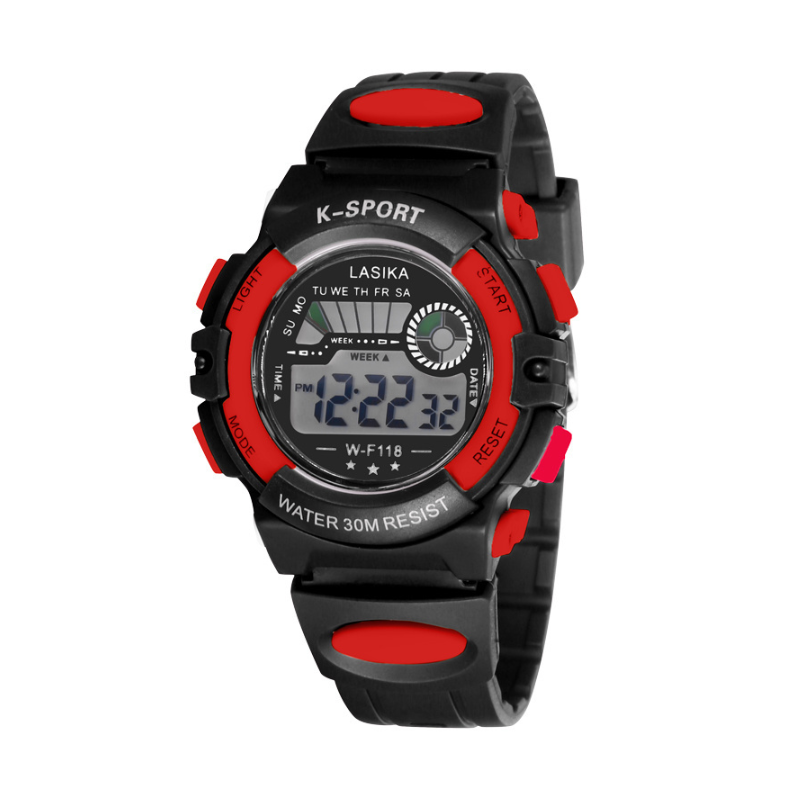 Παιδικό ψηφιακό ρολόι χειρός - WF118 - Lasika - 115145 - Black/Red